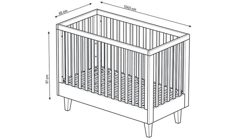 Lit bébé scandinave à barreaux Lounge 120 x 60 cm - Vox