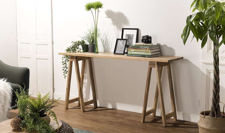 Bureau avec tréteaux pour un bureau sur-mesure et design