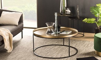 Table basse alu doré