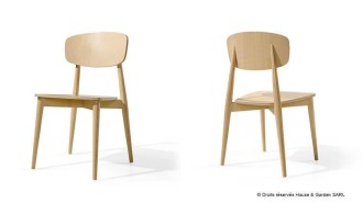 Lot de chaise design en bois massif