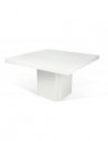 Table carrée blanc brillant