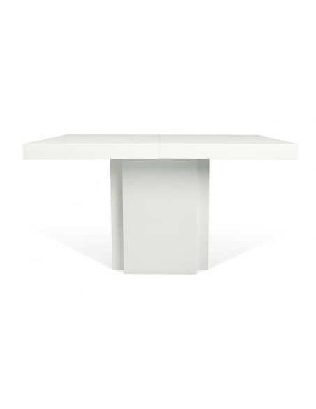 Table carrée blanc brillant