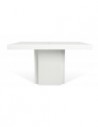 Table carrée blanc brillant