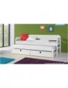 Lit gigogne blanc pour enfant en bois massif