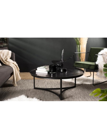 Table basse ronde noire