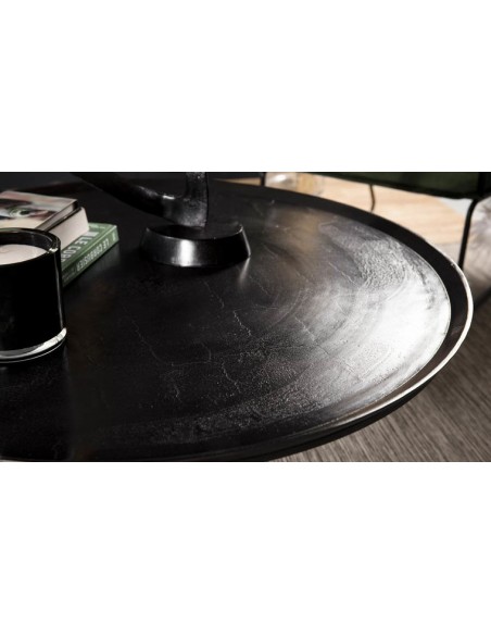 Table basse ronde noire