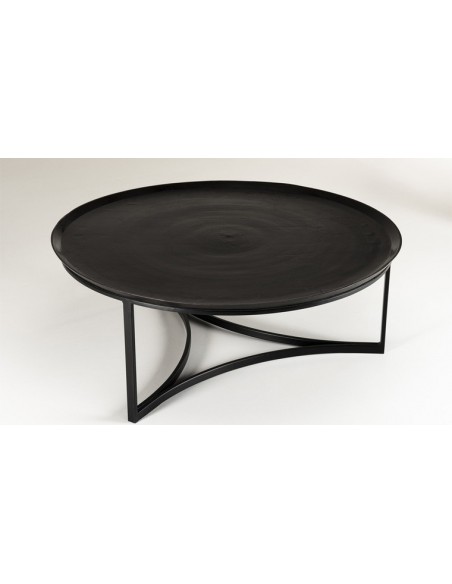 Table basse ronde noire