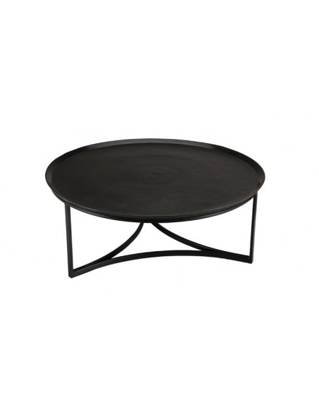 Table basse ronde noire