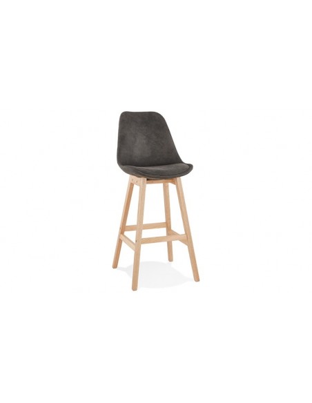 Tabouret bar tissu gris