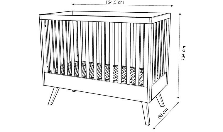 Lit à barreaux First blanc (60 x 120 cm) : Baby Price