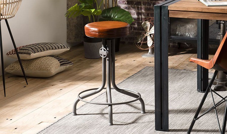 Tabouret de Salon Cuir Industriel