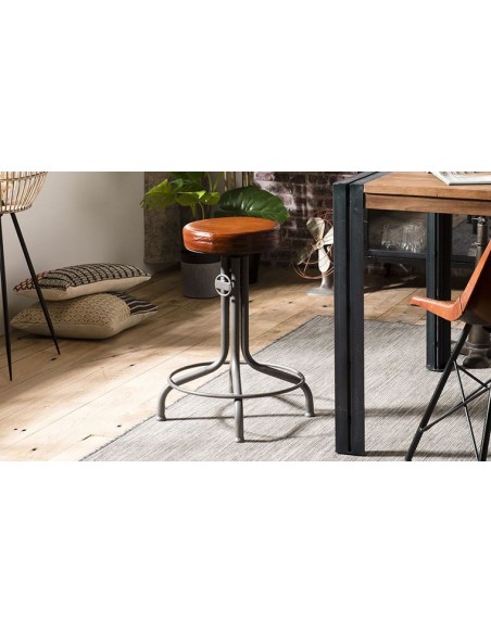 Tabouret de bar en cuir