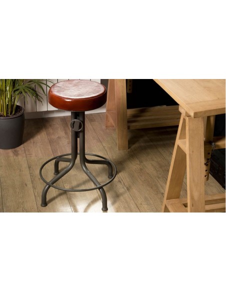 Tabouret de bar en cuir