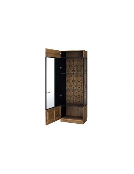 Vitrine design noire et chêne