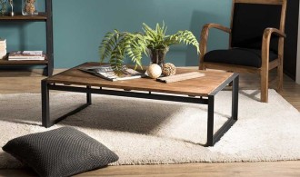 table basse industrielle rectangulaire