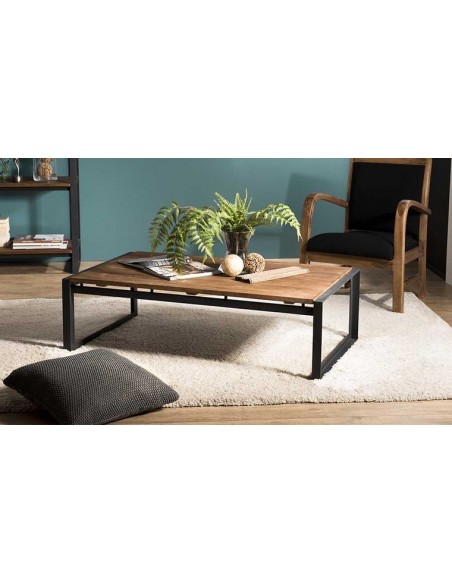 table basse industrielle rectangulaire