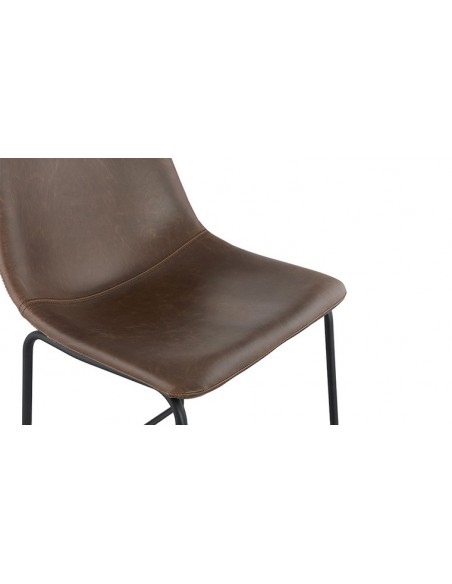 Chaise de bar similicuir marron