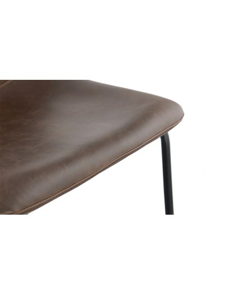Chaise de bar similicuir marron