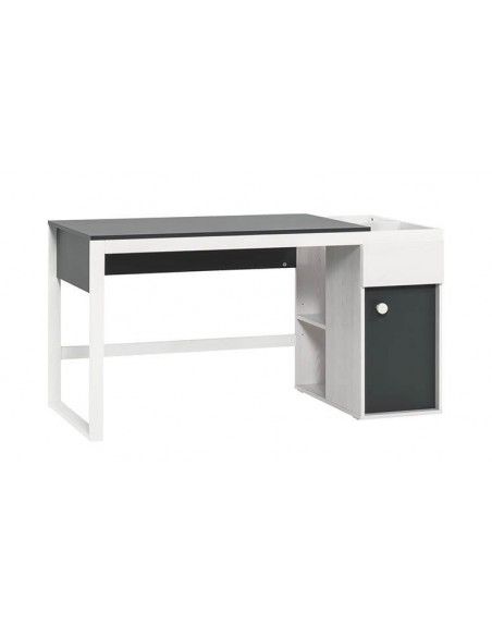 Bureau design enfant en bois blanc et gris