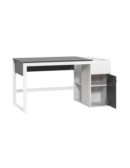 Bureau design enfant en bois blanc et gris