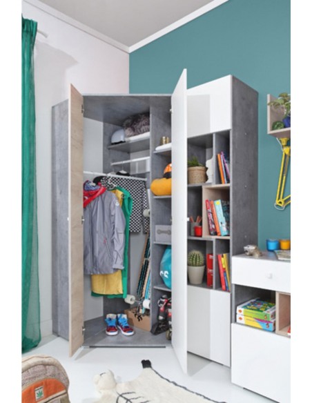 Grande armoire d'angle pour enfant ou adolescent