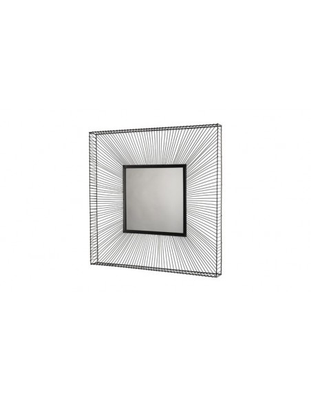 Miroir metal noir carré