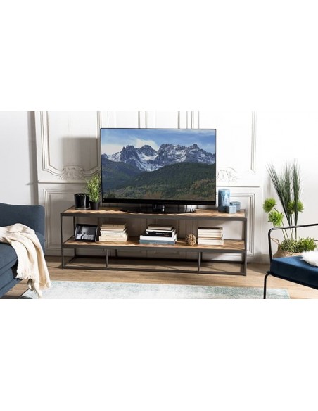 Meuble TV en bois exotique