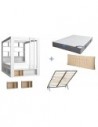 Ensemble lit baldaquin matelas