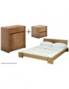 lit bas et commode en noyer clair
