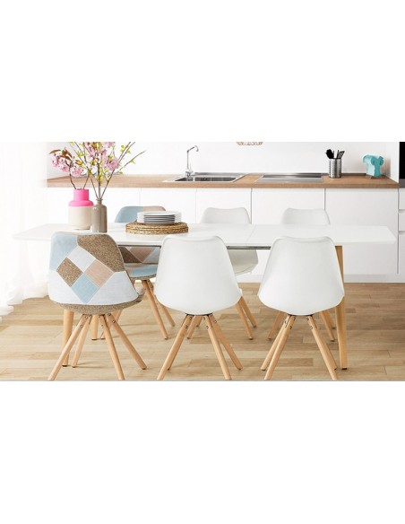 table scandinave blanche extensible