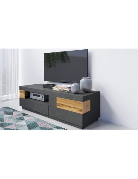 Petit meuble tv scandinave gris foncé