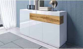 Buffet scandinave blanc brillant