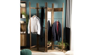 Porte manteau teck avec miroir