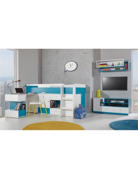 Lit enfant bureau coulissant