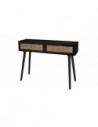 Console noire rotin