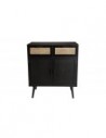 buffet noir rotin