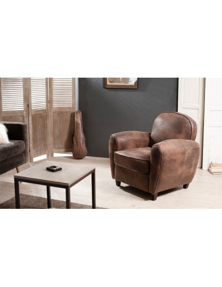 fauteuil club rétro marron