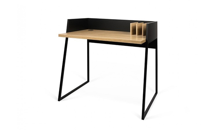 Bureau Dover, acier noir et chêne naturel (140 cm)