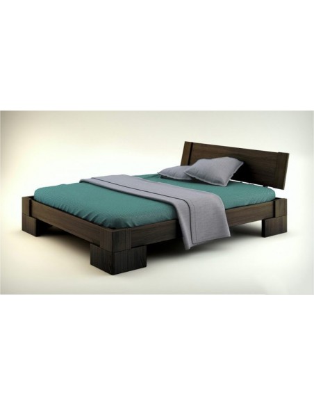 Lit en bois massif adulte wenge