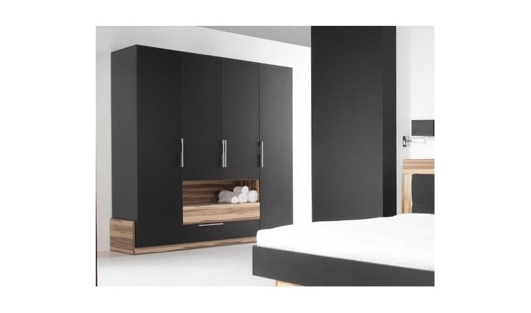 Armoire dressing Noir pour chambre a coucher adulte - Black