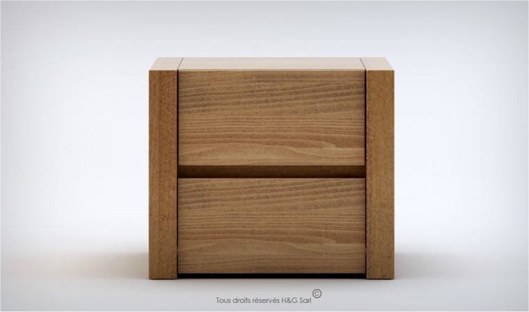 Chevet en bois massif de qualité Lounge - Fabriqué en Europe