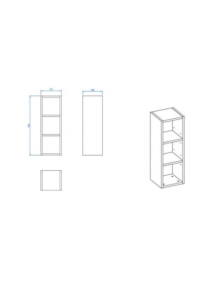 Étagère murale design 3 niches de rangement