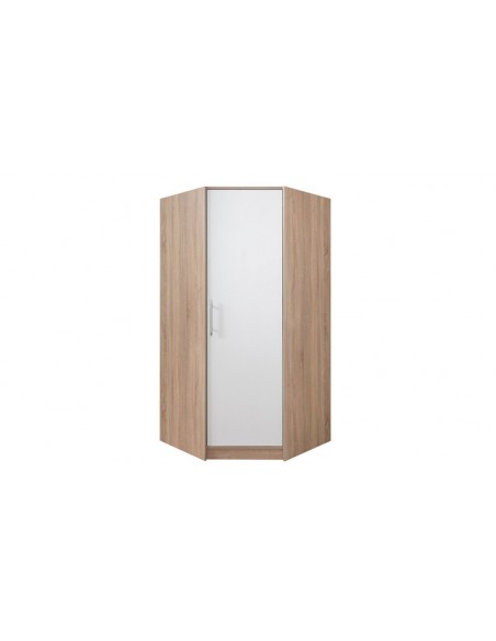 Garde-robe Meru, Meuble d'angle pour chambre, Armoire d'angle avec