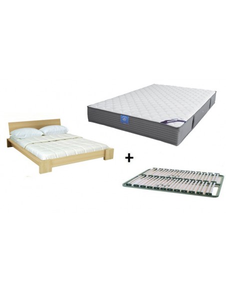 Lit bois sommier et matelas