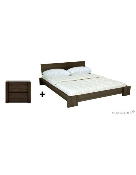 Lit bois sommier et matelas