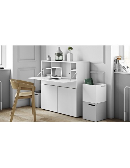 meuble secretaire bureau blanc