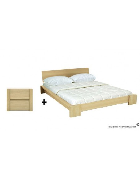 Lit bois sommier et matelas