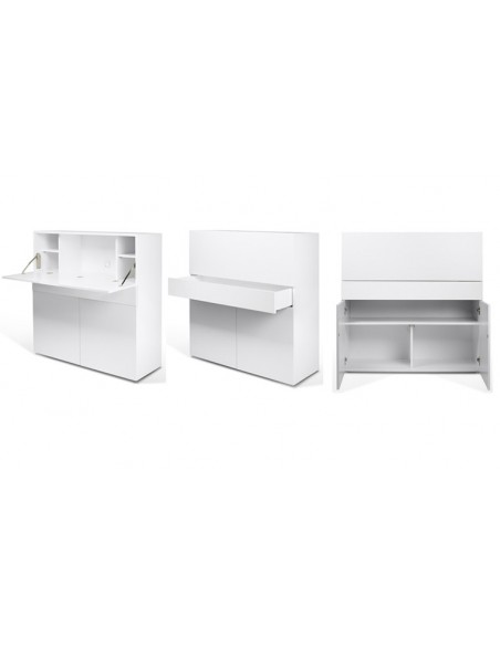 meuble secretaire bureau blanc