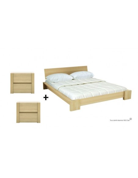 Lit bois sommier et matelas