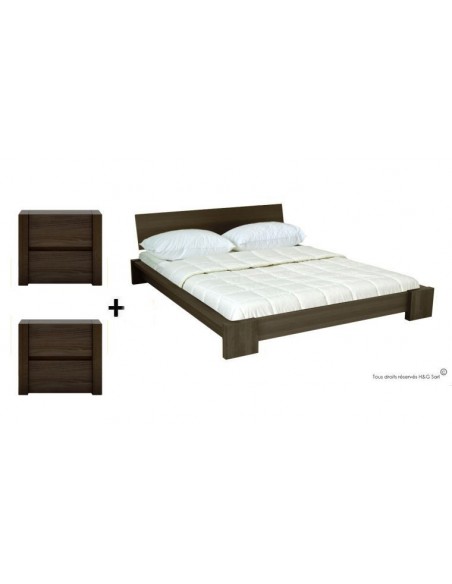 Lit bois sommier et matelas